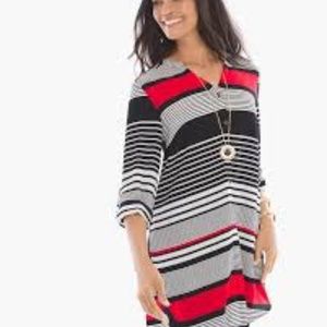 Chico Stripe Transitions Button Downed Top Size 1